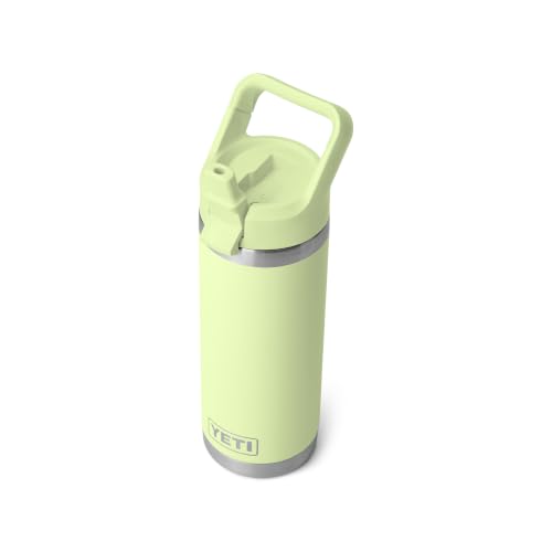 Image of YETI Rambler 18 oz Bottle, Vacuum Insulated, Stainless Steel with Color Matching Straw Cap, Grasshopper