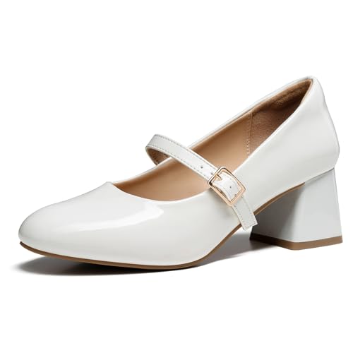 Trary Mary Jane Shoes Women, Chunky Mary Janes Heels for Women Shoes Dressy Casual, Dress Shoes for Women Block Heels Closed Toe Mary Jane Pumps - Main Image