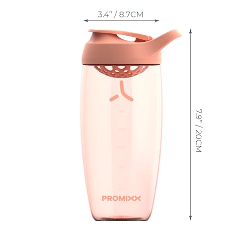 Promixx Pursuit Protein Shaker Bottle (24 oz) – Silent No-Ball Mixer, Leak-Proof Lid, BPA/BPS & Phthalate-Free ECOZEN – Easy-Clean Shaker Cup for Protein Shakes, Pre & Post-Workout Smoothies