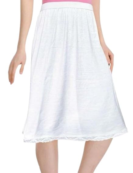 Women's Solid Mid Rise Cotton Blend Skirt Slip Comfortable, Breathable, Lightweight, Skin Friendly-picture-29