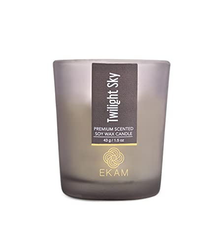 Image of EKAM Twilight Sky Votive Soy Wax Scented Candle, 40 Grams, 10 Hours Burn Time| Long Lasting Premium Candles | Ideal for Home Decor | Gifting & Aromatherapy