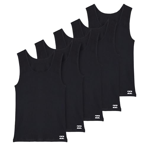 Billabong Mens Undershirts 5 Pack Lightweight Tank Tops for Men Classic Ribbed Cotton