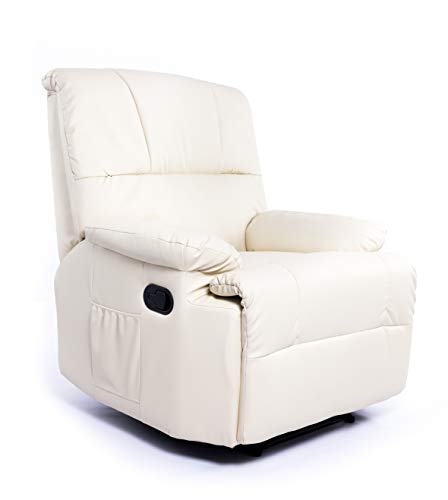 Imperial Confort Sillon Relax con Reclinacion Manual y Masajes, Crema...