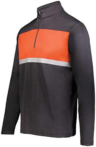 Holloway Sportswear Prism Bold 1/4 Zip Pullover L Black/Orange