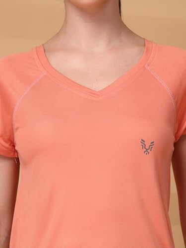 Image of UZARUS Women's V-Neck Sports T-Shirt | Pack of 2 | Gym, Yoga & Activewear Top