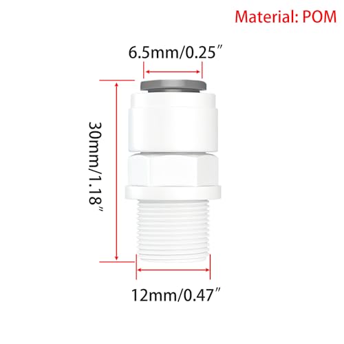 Qrity RO Water Filter Fitting, 1/4" Male to 1/4 Inch Quick Coupling + 1/8" Male to 1/4 Inch Quickfit Connector - Image 2