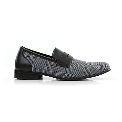 Image of Ferro Aldo Men's Classic Penny Loafers & Slip-On Dress Shoes | Woven, Floral, and Plaid Styles |
