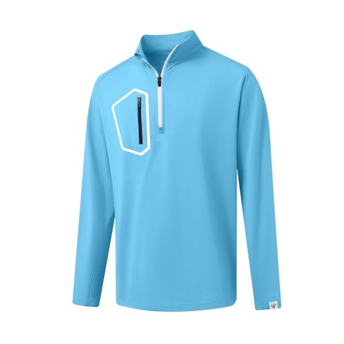 M MAELREG Quarter Zip Pullover Men Moisture Wicking Fleece lined Dry Fit Mock Neck Golf 1/4 Zip Pullover Mens Sweatshirt