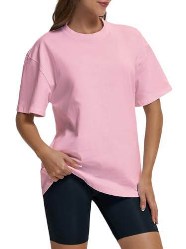 Women Oversized T Shirts Summer Casual Crewneck Short Sleeve Basic Tops Cotton Loose Fit Clothes4