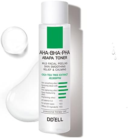 [DD’ell] Facial Toner, Centella CICA Extract 40,000PPM Exfoliating, ABAPA (AHA & BHA & PHA), Soothing & Hydrating Skin 5.29 fl. oz. Korean Skin Care | Cruelty-Free, Alcohol-Free, Paraben-Free