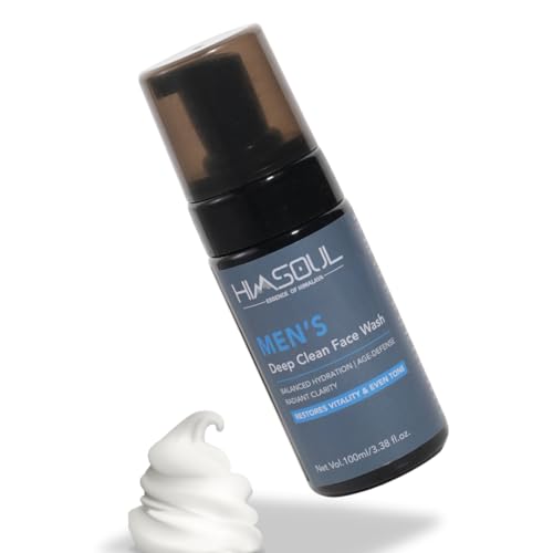 Image of Men's Deep Clean Face Wash | 100ml | With Niacinamide, Saffron, Tulsi, Oat & Himalayan Botanicals | Deep Cleansing, Oil Control & Anti-Aging | Brightening & Hydrating | Sulfate-Free | pH 5.5