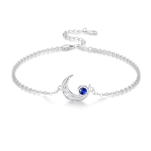 Moon Bracelet for Women 925 Sterling Silver Moonstone/Birthstone Moon Bracelet Butterfly/Dragonfly Bracelet Celtic Moon Butterfly Dragonfly Jewelry Gifts for Women