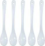 10 Pieces 5'' Long Ceramic Spoons Egg Spoons Stir Bar Tea spoon Teaspoons for Coffee, Tea, Yogurt, Ice-cream, Appetizers and Desserts, Porcelain Spoons