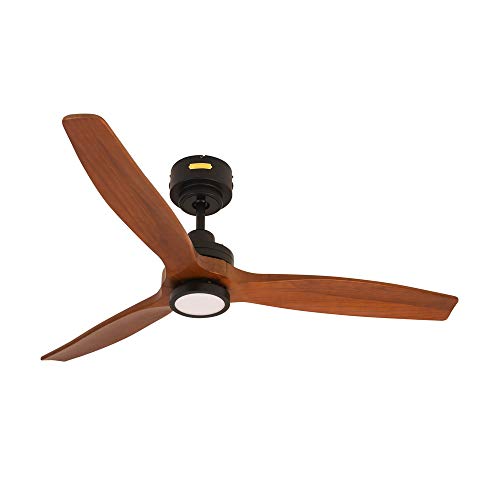 JAVALO ELF(ジャヴァロエルフ) Modern Collection LED シーリングファン DCモーター REAL wood blades JE-CF044 ブラック 3枚羽根 6~8畳用 簡単取付 リモコン付 オールシーズン リアルウッド L