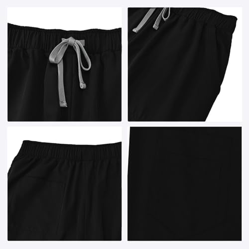 Pants for Men Elastic Waist Loose Drawstring Straight Leg Pants Fashion Casual Solid Color Jogger Trousers3