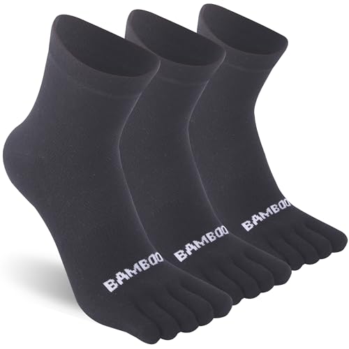 Sunew Toe Socks for Men Women,Viscose Breathable Athletic Running Five Finger Ankle/Quarter Socks 3 Pairs
