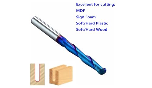 Image of 3PCS BRBT336 Milling Cutters Ball Nose Up Cut CNC Router Bits Set 2D and 3D Carving Tapered Angle 0.1Deg 2.4Deg 3.6Deg 1 /4 inch Shank with 3 inch Over Length