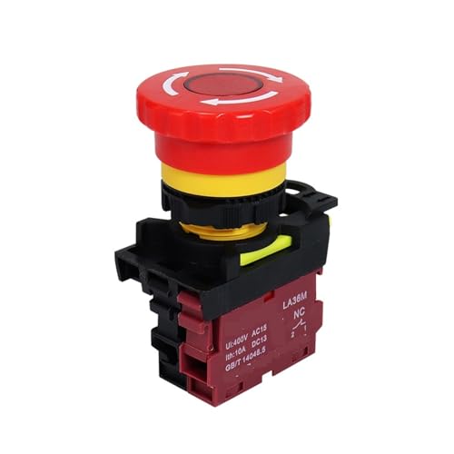 Bouton arrêt d'urgence LED rouge LA36M pour sécuriser vos tableaux électriques 1NC