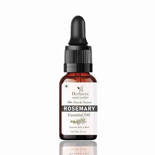 Image of Rosemary Essential Oil 100% Pure & Natural - Hair Growth, Skin Care & Aromatherapy - Undiluted, Steam Distilled - For Diffuser, Scalp & DIY - 30ml
