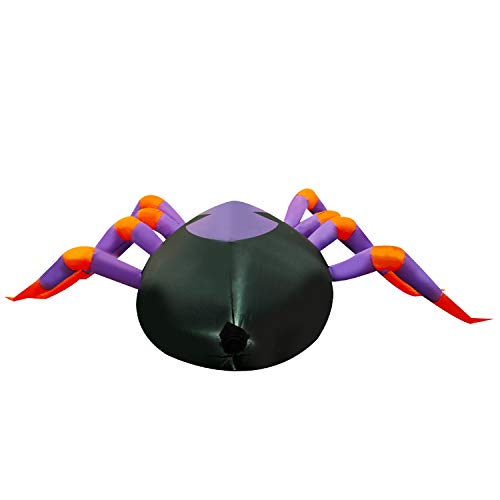 SEASONBLOW 8 Ft LED Light Halloween Inflatable Spider Red Eye Decoration Airblown Decor for Home Yard Lawn Garden Home Party Indoor Outdoor