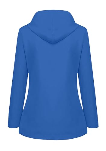 GRASWE Women's Oversized Leisure Autumn Jacket Waterproof Loose Pure Color Raincoat Full Zip Sherpa Lined Coat2