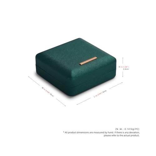 Emeralds Leather Bracelet Bangle Box Jewelry Gift Case Velvet Interior Bracelet Storage Holder(Green)