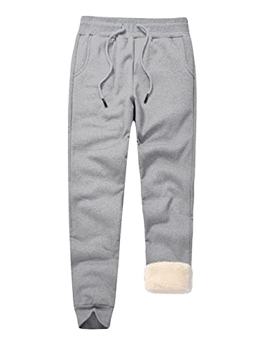 Listado de Ropa de Deportes de invierno para Hombre los mejores 5. 48 Snoly - Pantalones deportivos de invierno para hombre, con forro polar térmico para correr, 1#gris claro, Large