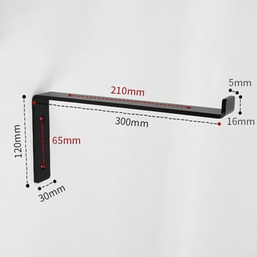 Supports d'étagère robustes équerre industrielle noire extérieur 30cm - 3