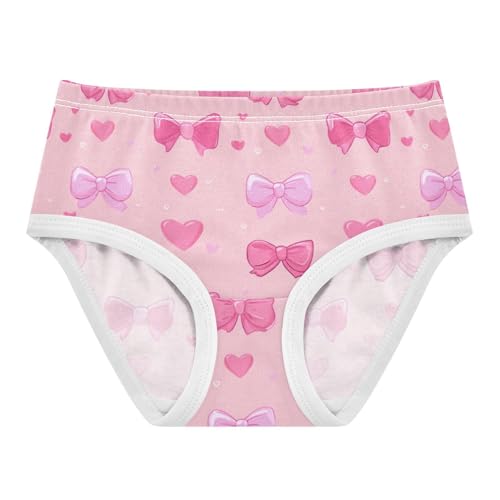 Wusikd Pink Bows Hearts (2) Girls' Underwear Cotton Girls Briefs Soft Toddler Underwear 2T