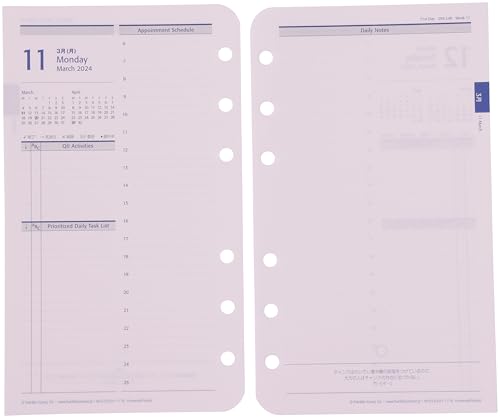 フランクリン プランナー ユニバーサル デイリー リフィル 12ヶ月版 2025年1月始まり ポケット 86372