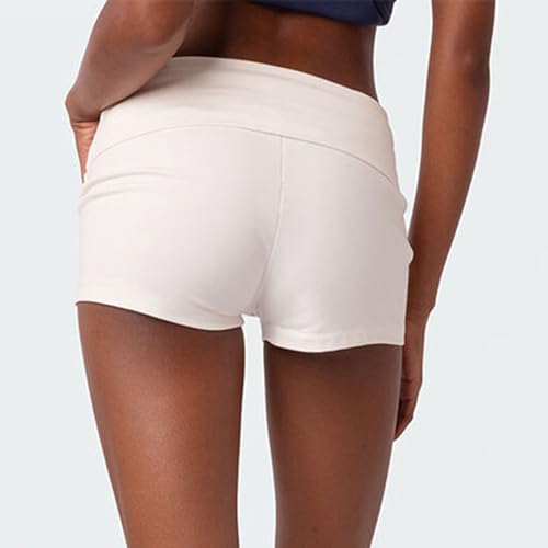 Image of Women Low Waist Lounge Shorts Fold Over Skinny Pajamas Shorts Summer Casual Pj Bottom Sleep Shorts