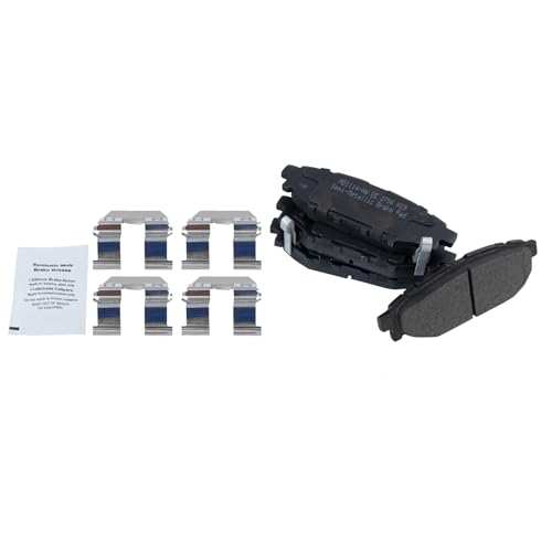 Image of TRQ Performance Rear Brake Pad and Rotor Set Semi Metallic G Coated Rotors Compatible with 2010-2014 Subaru Legacy