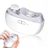 Cortauñas eléctrico, 2 velocidades, cortauñas automático con luz LED y compartimento para guardar las uñas cortadas – Recargable por USB, apto para bebés, niños, adultos y personas mayores