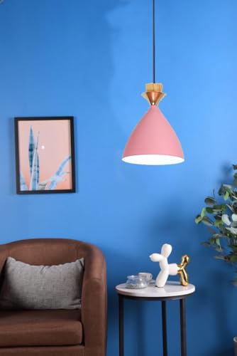 Image of GreyWings Modern Pink Dome Hanging Pendant Light for Ceiling, Aluminium, Antique Decor, E-27 Holder, Bulb is not Included,Pack of 2.