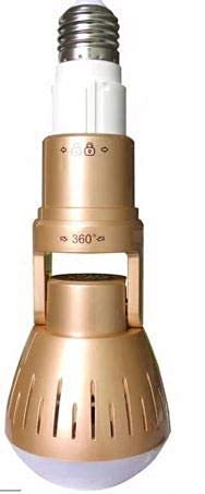 V.T.Eye Security 360 Degree Bulb Hidden Camera WiFi 1080P Panoramic Fish Eye LED Light Twist Lens Spy Cameras Night Vision Surveillance with Remote View Motion Detection for Android iOS