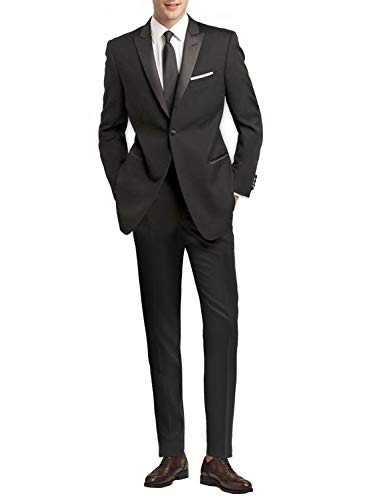 Costume Mariage Homme Slim Veste Formelle 1 Bouton Pantalon Cérémonie Élégant
