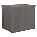 Suncast 22-Gallon Small Deck Box - Lightweight Resin Indoor/Outdoor Storage Container and Seat for Patio Cushions and Gardening Tools - Store Items on Patio, Garage, Yard - Stone Gray
