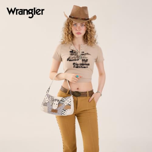 Image of Wrangler Western Shoulder Bag for Women Small Purse Aztec Hobo Bag HandBag with Detachable Strap