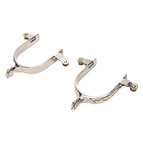 Ymiko Horse Spurs Stainless Steel Western Cowboys Spurs Men Women Horse Boot Spurs Rotatable Gear Equestrian
