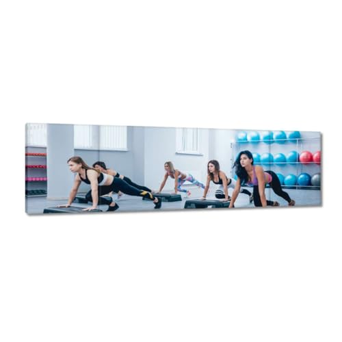 Classe de fitness tableau toile 170x50 cm décoration murale moderne H8279M_PC3G