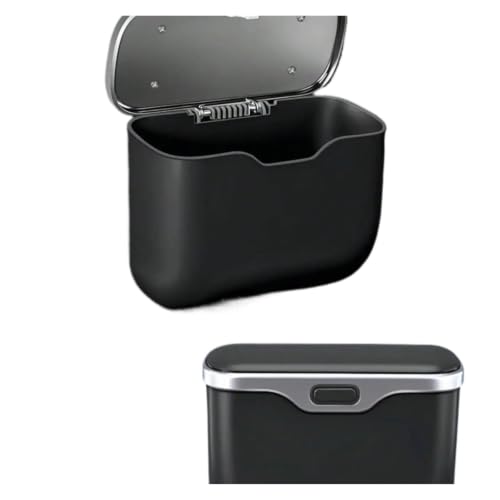 Basurero para coche y caja de almacenamiento multifuncional negra