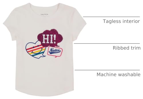 Image of Nautica Girls Short Sleeve Legacy T-Shirt with Flip Sequin Design, Cotton Tee with Tagless Interior