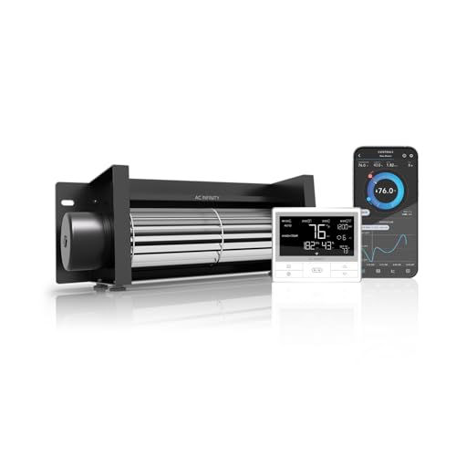 AC Infinity AIRBLAZE T10, 250mm kit de ventilador universal para chimenea, con controlador de temperatura y velocidad, para Lennox, Hearth Glo, Majestic, Rotom