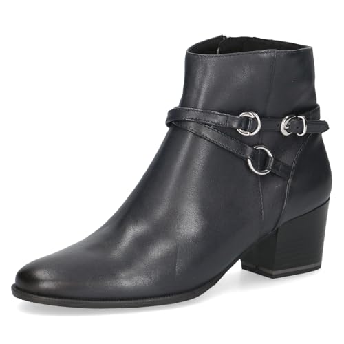 Bottines femme en cuir noir à boucle tendance pour l'hiver