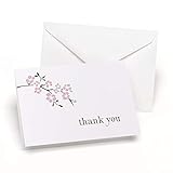 Hortense B. Hewitt Wedding Accessories Thank You Note Cards, Cherry Blossom, Pack of 50
