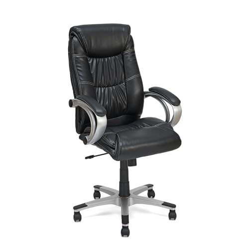 Image of Nilkamal Libra High Back Soft Leatherette Office Chair|Adjustable Height|Ergonomic Home Office Chair|Black