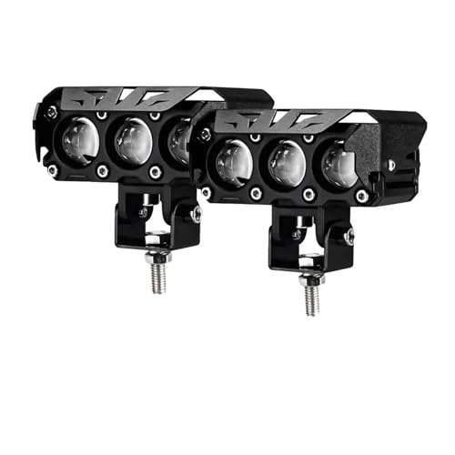 Phare universel moto feu antibrouillard led bicolore blanc jaune phare de conduite 4 lentilles