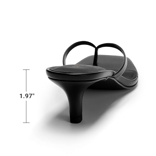 DREAM PAIRS DREAM PAIRS Kitten Heels for Women Flip Flop Low Heels Square Open Toe Sandals Thong 1.97 Inch Heeled Sandals for Summer Vocation,Size 6.5,Black,SDHS25001W