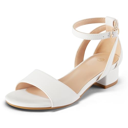 Image of K KomForme Girls Chunky Heel Ankle Strap Open Toe Dress Sandals