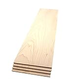The Hardwood Edge Maple Hardwood Planks - 4-Pack Hard Maple Wood for Unfinished Wood Crafts - 1/4’’ (6mm) 100% Pure Hardwood - Laser Engraving Blanks - Maple Wood Blanks for Crafts and Gifts